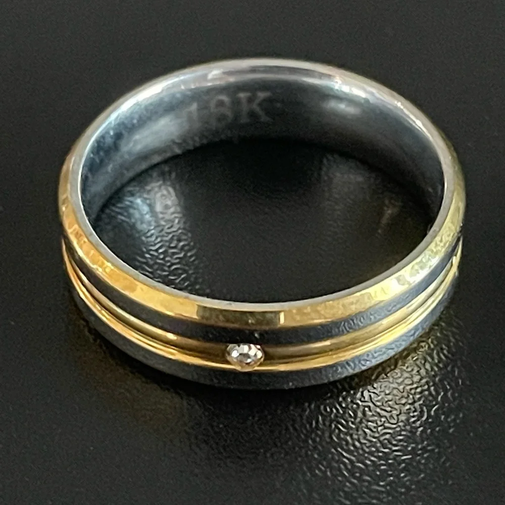18k gold silver titanium ring size 9 - Picture 5 of 10